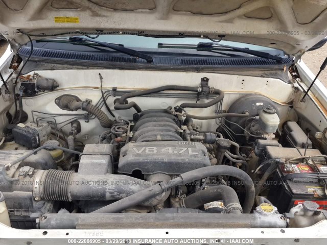 5TBDT44166S511455 - 2006 TOYOTA TUNDRA DOUBLE CAB SR5 WHITE photo 10