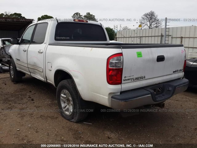 5TBDT44166S511455 - 2006 TOYOTA TUNDRA DOUBLE CAB SR5 WHITE photo 3