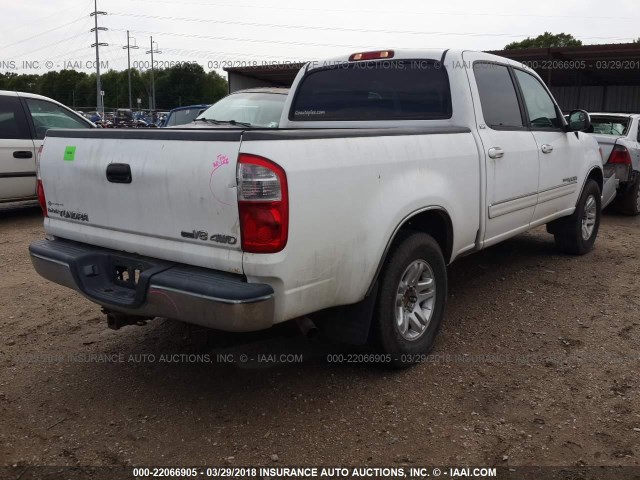 5TBDT44166S511455 - 2006 TOYOTA TUNDRA DOUBLE CAB SR5 WHITE photo 4