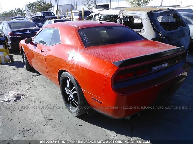 2B3LJ74W59H524319 - 2009 DODGE CHALLENGER SRT-8 ORANGE photo 3