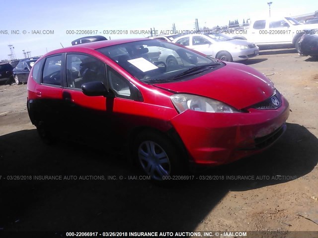 JHMGE8H21AC038159 - 2010 HONDA FIT RED photo 1