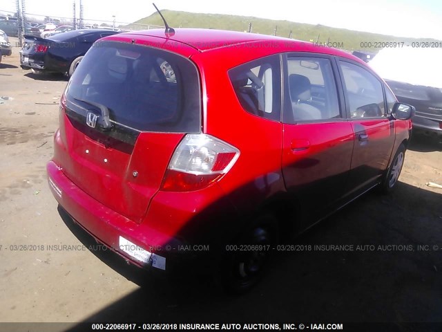 JHMGE8H21AC038159 - 2010 HONDA FIT RED photo 4