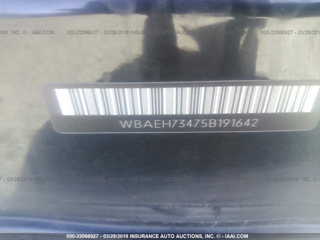 WBAEH73475B191642 - 2005 BMW 645 CI AUTOMATIC BLACK photo 9
