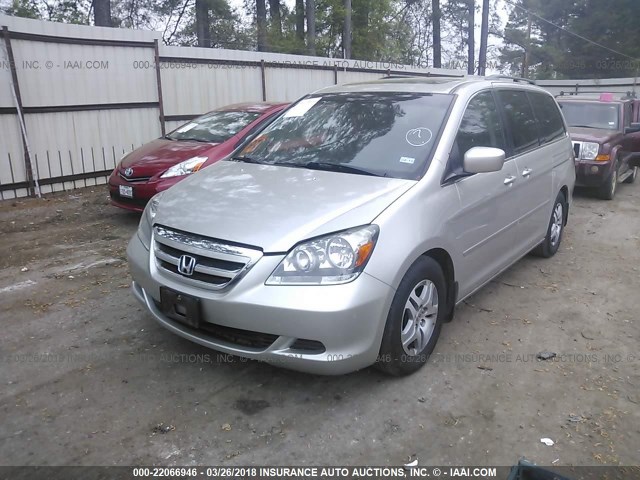 5FNRL38796B435952 - 2006 HONDA ODYSSEY EXL ვერცხლისფერი ფოტო 2