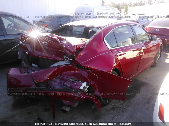 1HGCR2F56GA144000 - 2016 HONDA ACCORD SPORT 红色 照片 4