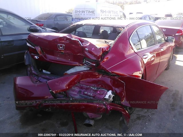 1HGCR2F56GA144000 - 2016 HONDA ACCORD SPORT 红色 照片 6