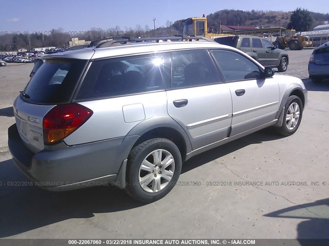 4S4BP61C657342630 - 2005 SUBARU LEGACY OUTBACK 2.5I GRAY photo 4