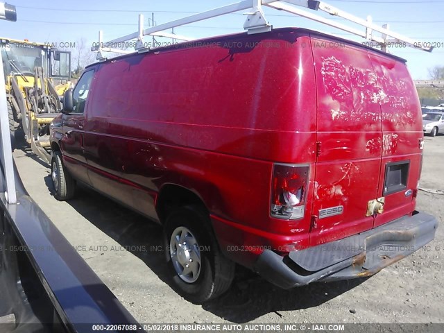 1FTNE24W08DA30203 - 2008 FORD ECONOLINE E250 VAN RED photo 3