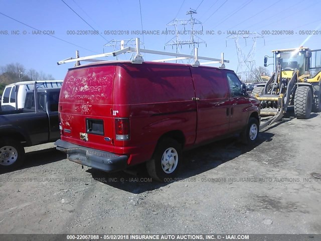 1FTNE24W08DA30203 - 2008 FORD ECONOLINE E250 VAN RED photo 4