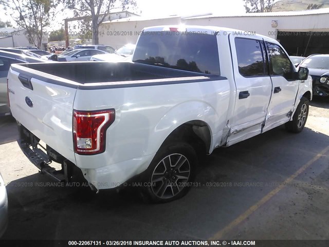 1FTEW1CG2FKD11588 - 2015 FORD F150 SUPERCREW WHITE photo 4