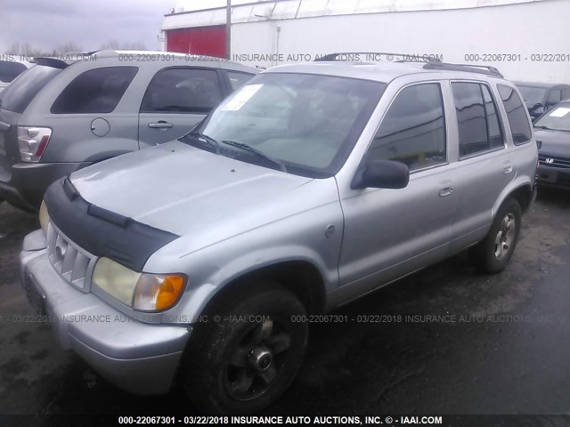 KNDJB723225160708 - 2002 KIA SPORTAGE SILVER photo 2