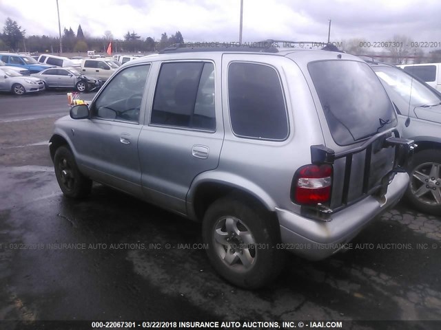 KNDJB723225160708 - 2002 KIA SPORTAGE SILVER photo 3