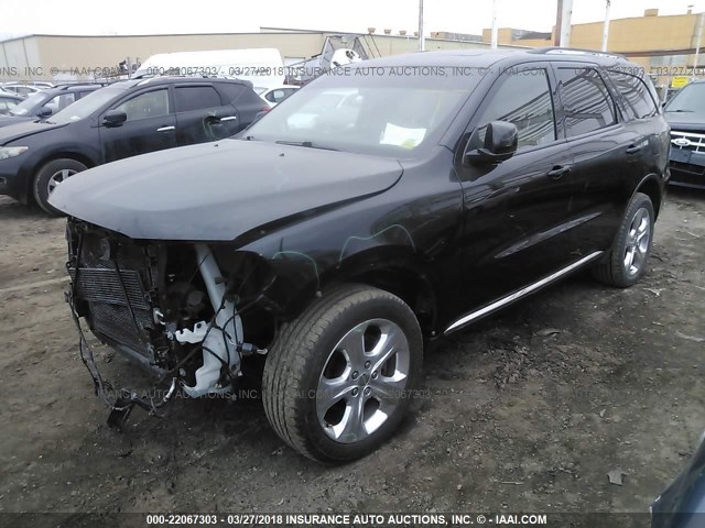 1C4RDJDG6FC810667 - 2015 DODGE DURANGO LIMITED BLACK photo 2