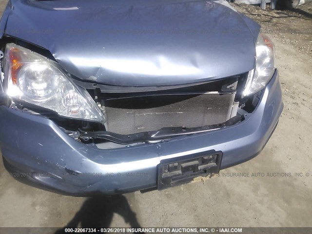 5J6RE4H76AL004629 - 2010 HONDA CR-V EXL BLUE photo 6