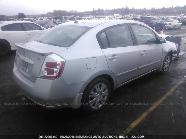 3N1AB6AP9BL702274 - 2011 NISSAN SENTRA 2.0/2.0S/SR/2.0SL SILVER photo 4