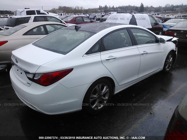 5NPEC4AC5CH468908 - 2012 HYUNDAI SONATA SE/LIMITED WHITE photo 4