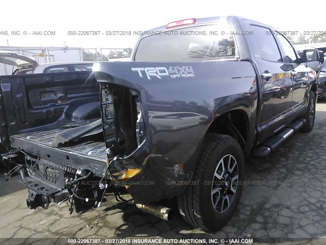 5TFHY5F15JX699725 - 2018 TOYOTA TUNDRA CREWMAX LIMITED GRAY photo 4