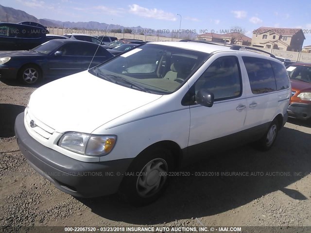 4T3ZF13C5YU265103 - 2000 TOYOTA SIENNA LE/XLE WHITE photo 2