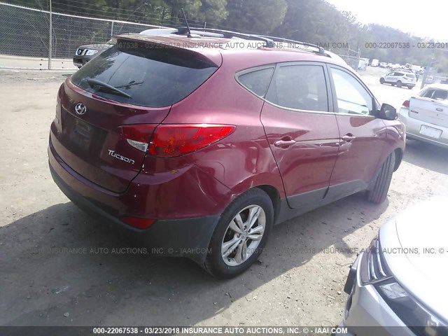 KM8JU3AC5CU521212 - 2012 HYUNDAI TUCSON GLS/LIMITED წითელი ფოტო 4