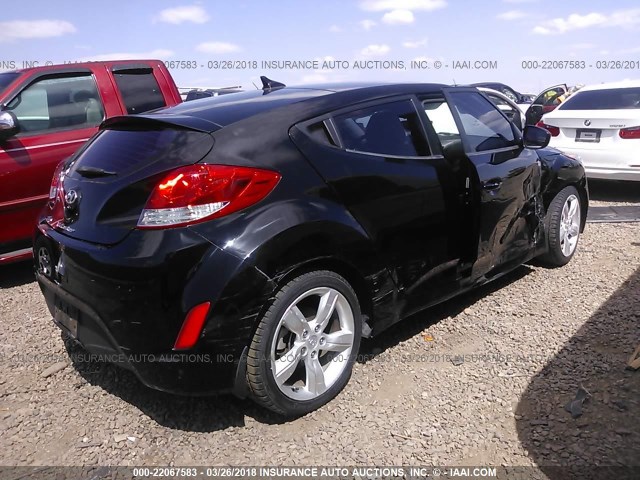 KMHTC6AD2CU066700 - 2012 HYUNDAI VELOSTER BLACK photo 4