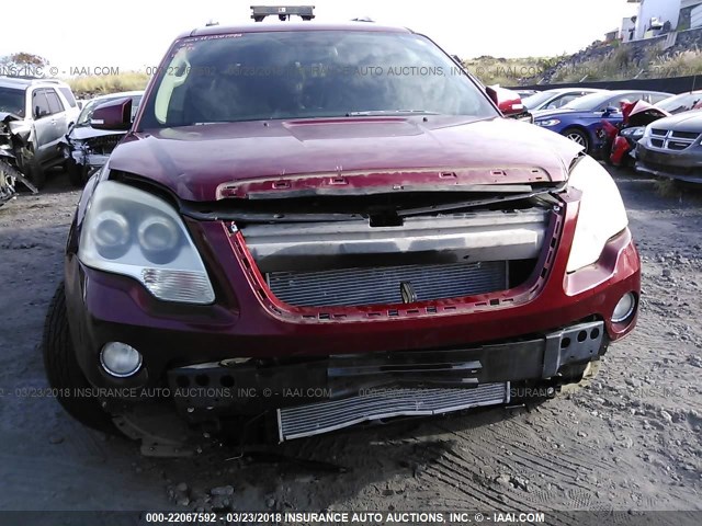 1GKEV23758J136615 - 2008 GMC ACADIA SLT-1 Темно-червоний фото 6