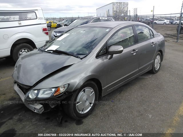 JHMFA362X7S000909 - 2007 HONDA CIVIC HYBRID GRAY photo 2