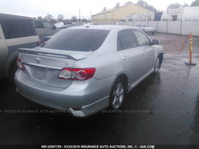 2T1BU4EEXBC593836 - 2011 TOYOTA COROLLA S/LE SILVER photo 4