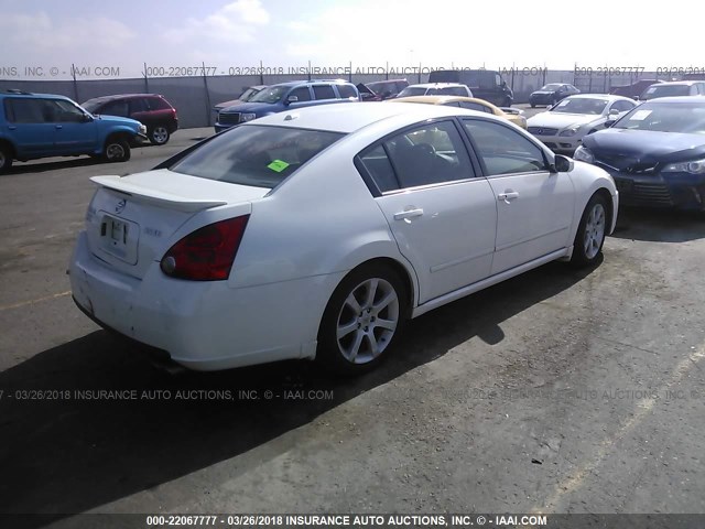 1N4BA41E58C800297 - 2008 NISSAN MAXIMA SE/SL WHITE photo 4