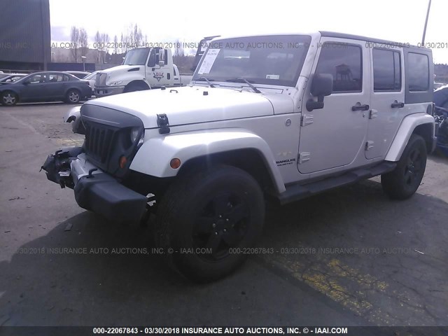 1J4BA5H16AL222195 - 2010 JEEP WRANGLER UNLIMITED SAHARA SILVER photo 2