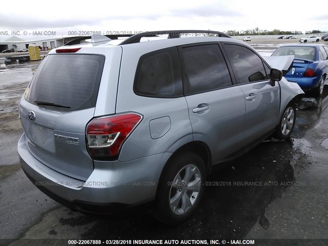 JF2SJABC6GH434360 - 2016 SUBARU FORESTER 2.5I SILVER photo 4