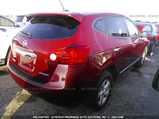 JN8AS5MT6DW535759 - 2013 NISSAN ROGUE S/SV RED photo 4