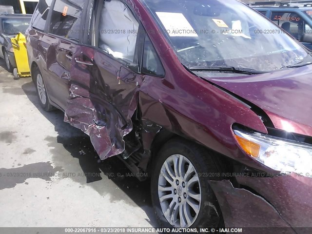 5TDYK3DC9FS636280 - 2015 TOYOTA SIENNA XLE/LIMITED MAROON photo 6