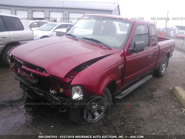 1FTZR45E68PA39932 - 2008 FORD RANGER SUPER CAB RED photo 2