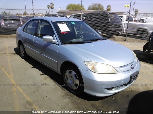 JHMES96694S003908 - 2004 HONDA CIVIC HYBRID BLUE photo 1