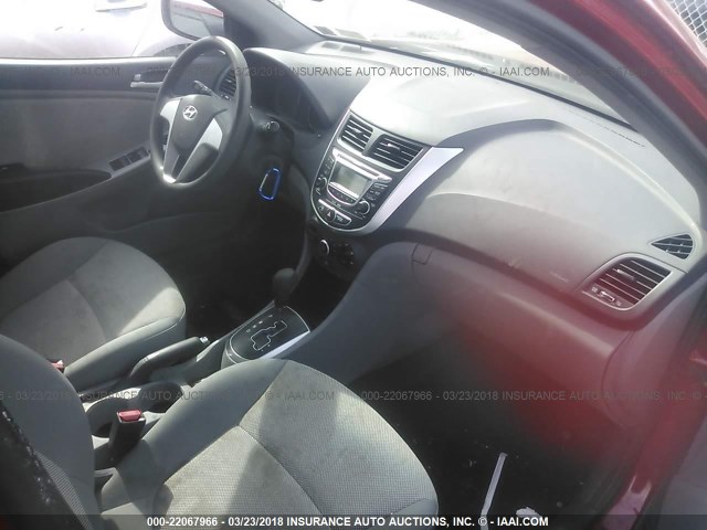 KMHCT4AE3CU151736 - 2012 HYUNDAI ACCENT GLS/GS RED photo 5