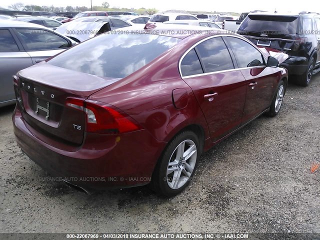 YV1612FSXE2275912 - 2014 VOLVO S60 T5 RED photo 4