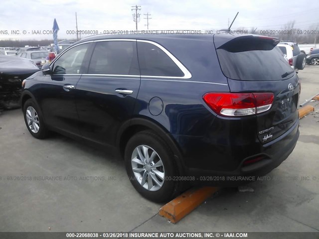 5XYPG4A52HG269781 - 2017 KIA SORENTO LX/L Navy photo 3