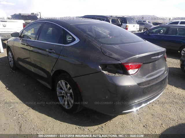 1C3CCCAB5FN630831 - 2015 CHRYSLER 200 LIMITED GRAY photo 3