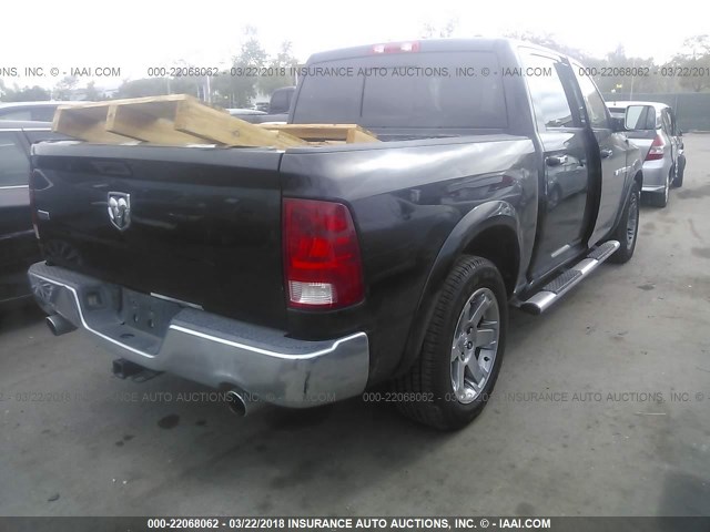 1C6RD6NT4CS122734 - 2012 DODGE RAM 1500 LARAMIE BLACK photo 4