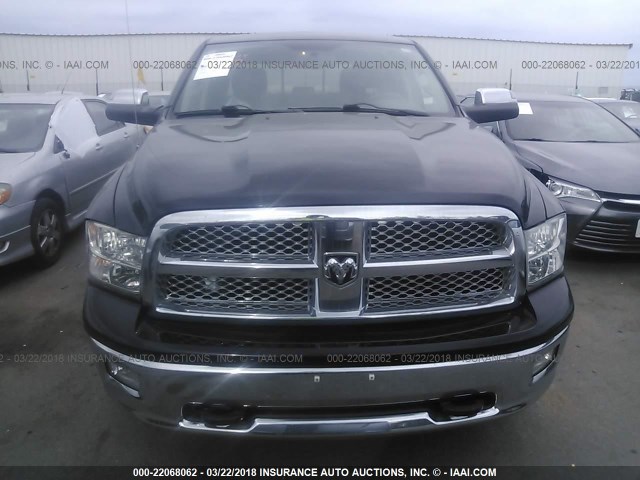 1C6RD6NT4CS122734 - 2012 DODGE RAM 1500 LARAMIE BLACK photo 6