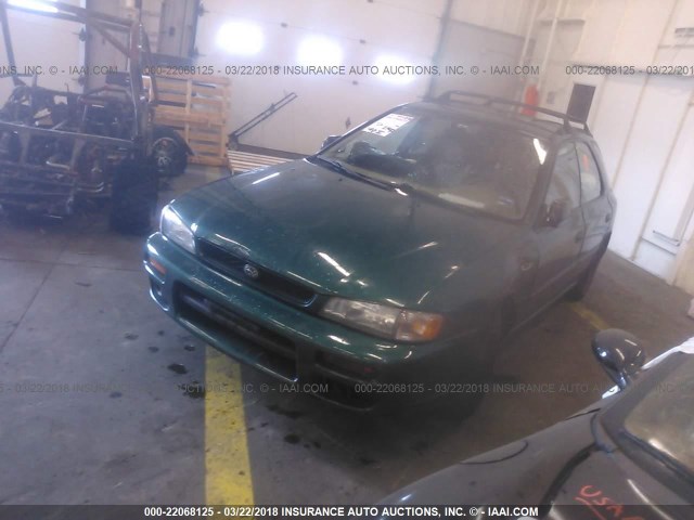 JF1GF435XVG802443 - 1997 SUBARU IMPREZA L GREEN photo 2