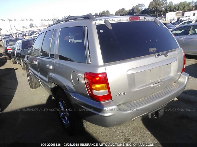 1J4GX58N11C638209 - 2001 JEEP GRAND CHEROKEE LIMITED SILVER photo 3