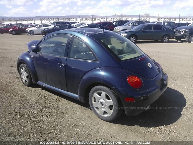 3VWCC21CXYM457378 - 2000 VOLKSWAGEN NEW BEETLE GLS BLUE photo 3