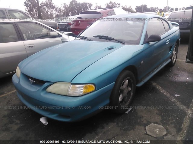 1FALP42T4RF144514 - 1994 FORD MUSTANG GT TEAL photo 2