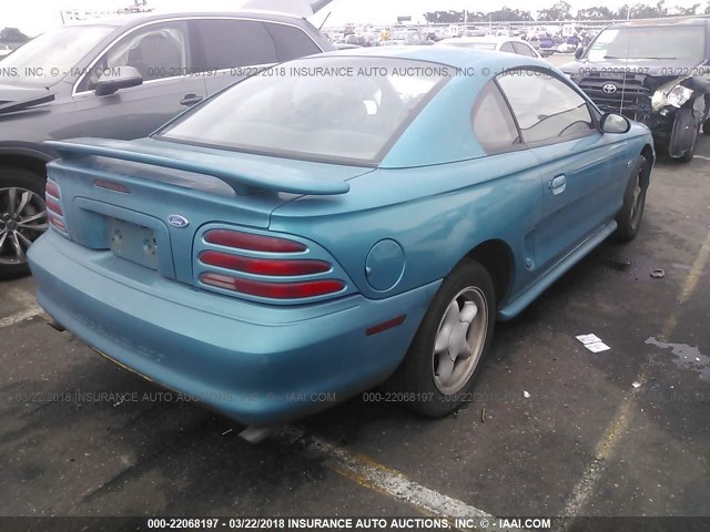 1FALP42T4RF144514 - 1994 FORD MUSTANG GT TEAL photo 4
