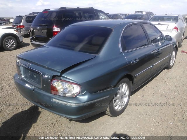 KMHWF35H84A028696 - 2004 HYUNDAI SONATA GLS/LX GREEN photo 4