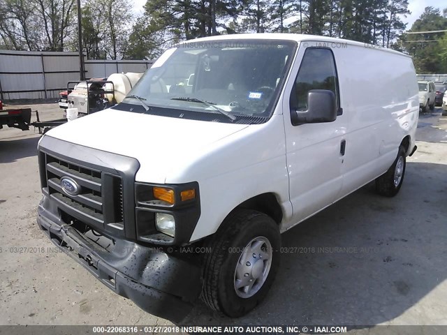 1FTNE14W19DA09713 - 2009 FORD ECONOLINE E150 VAN WHITE photo 2