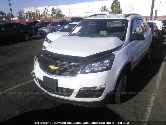 1GNKRFED9HJ251013 - 2017 CHEVROLET TRAVERSE LS WHITE photo 2