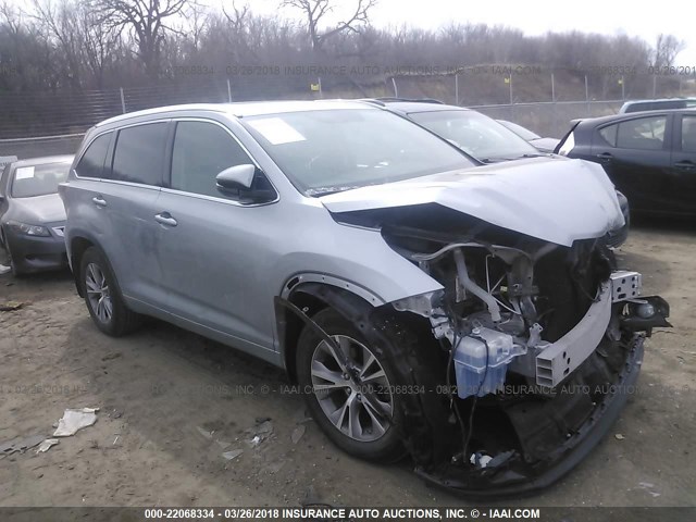 5TDJKRFH7FS134705 - 2015 TOYOTA HIGHLANDER XLE ვერცხლისფერი ფოტო 1