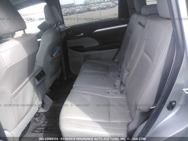5TDJKRFH7FS134705 - 2015 TOYOTA HIGHLANDER XLE ვერცხლისფერი ფოტო 8